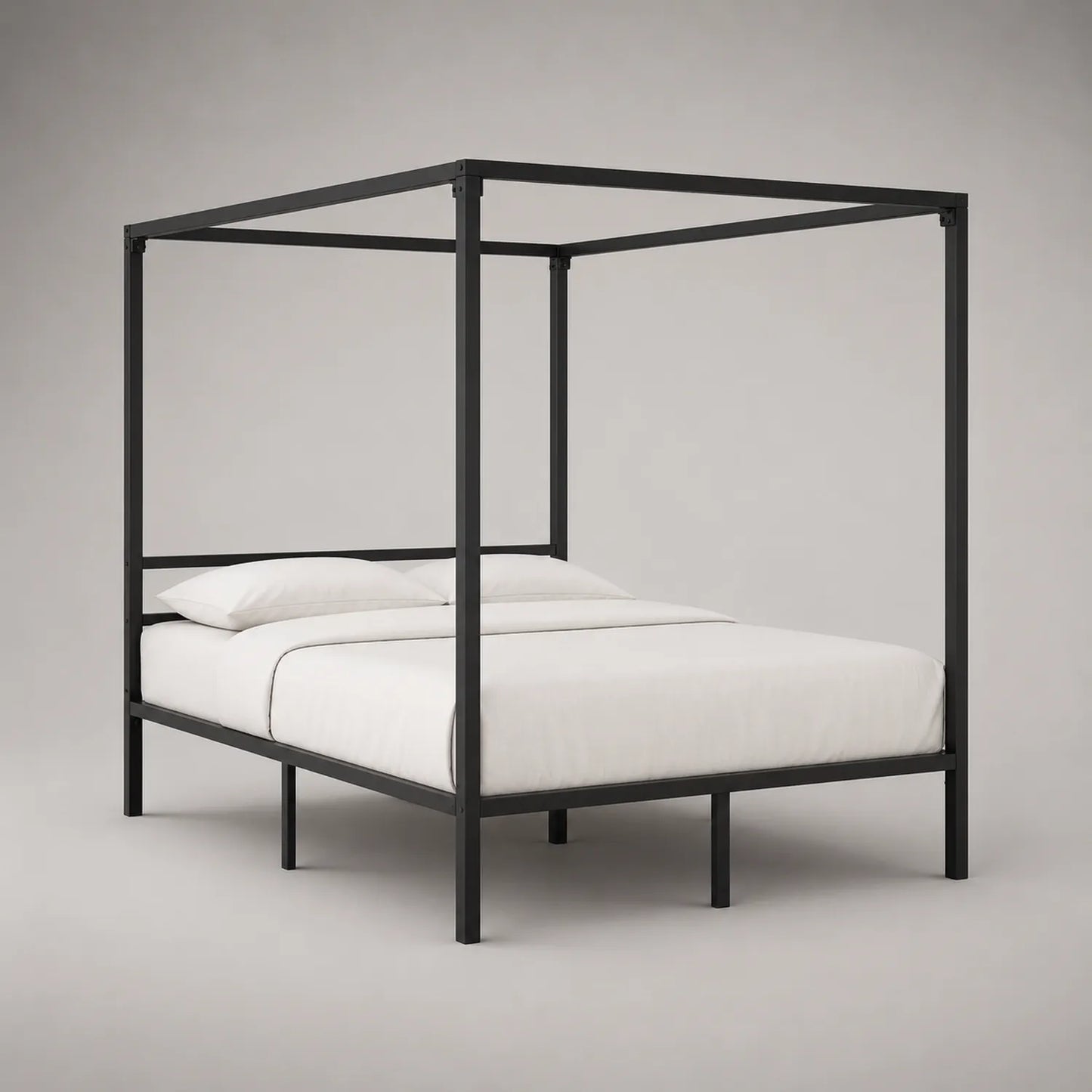 Schwarzes Metall Himmelbett 160x200 cm