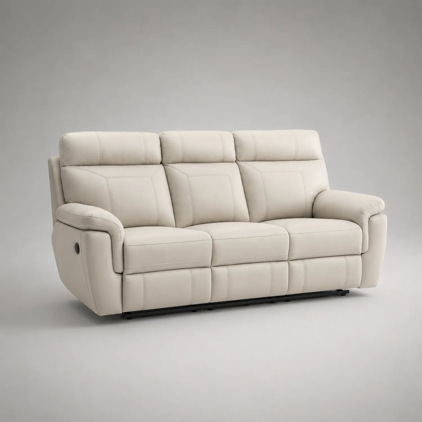 Ledersofa Dreisitzer Echtleder Beige
