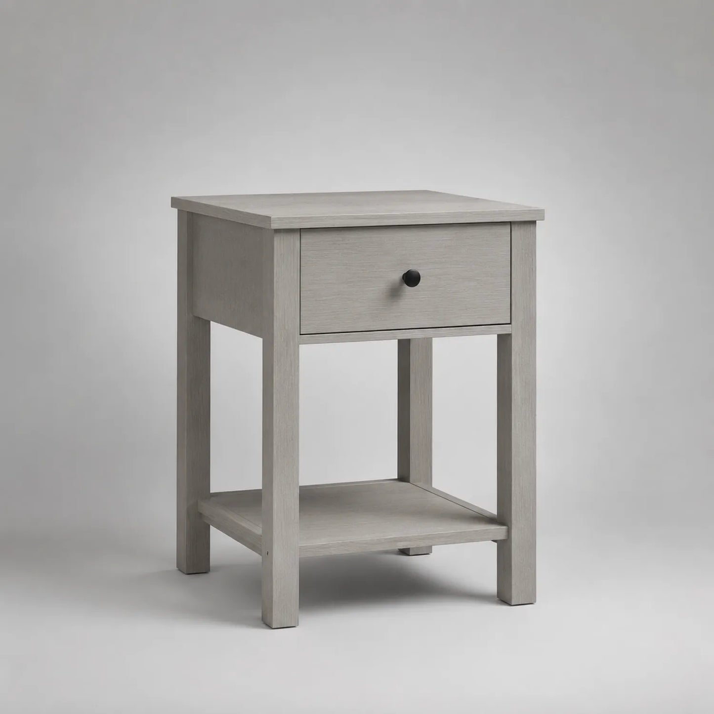 Holz Nachttisch mit Schublade Eiche Grau 45x35x65 cm