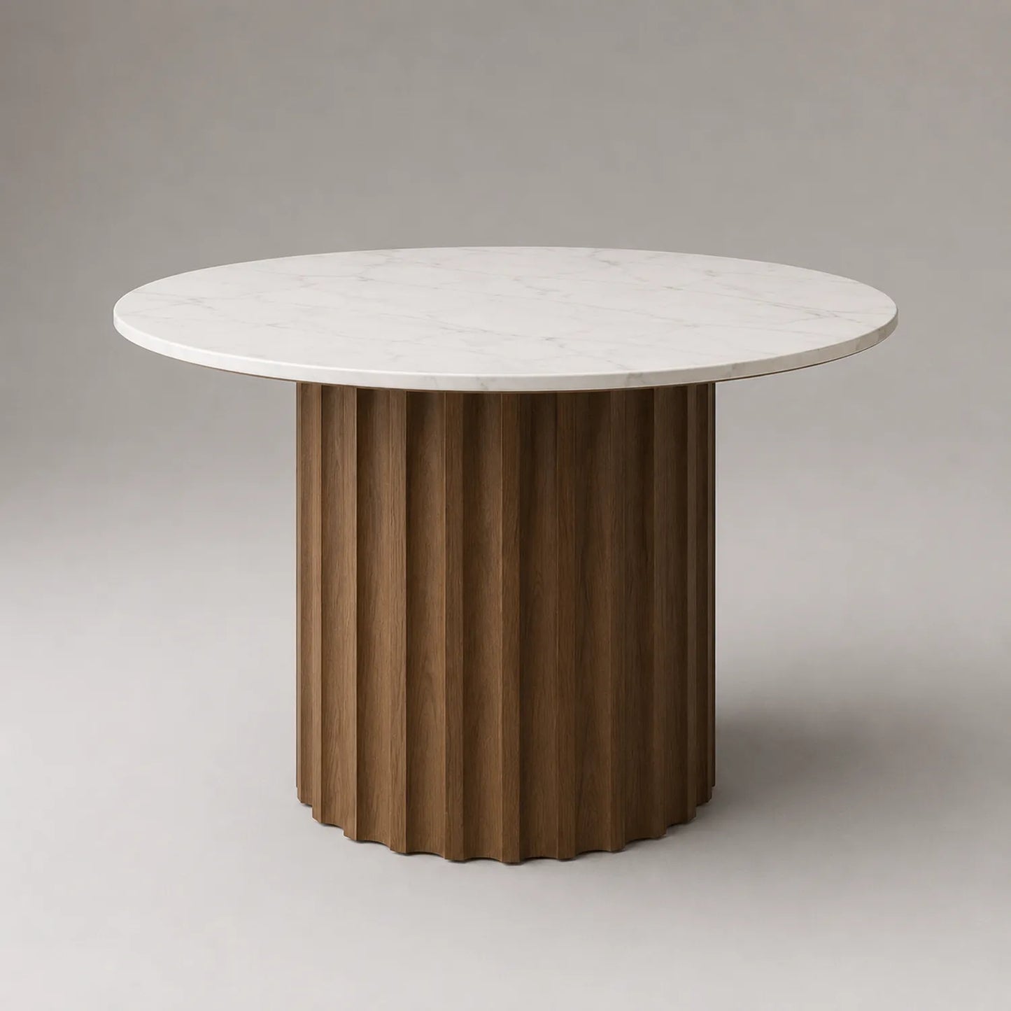 Runder Esstisch aus Marmor und Holz, 120 cm