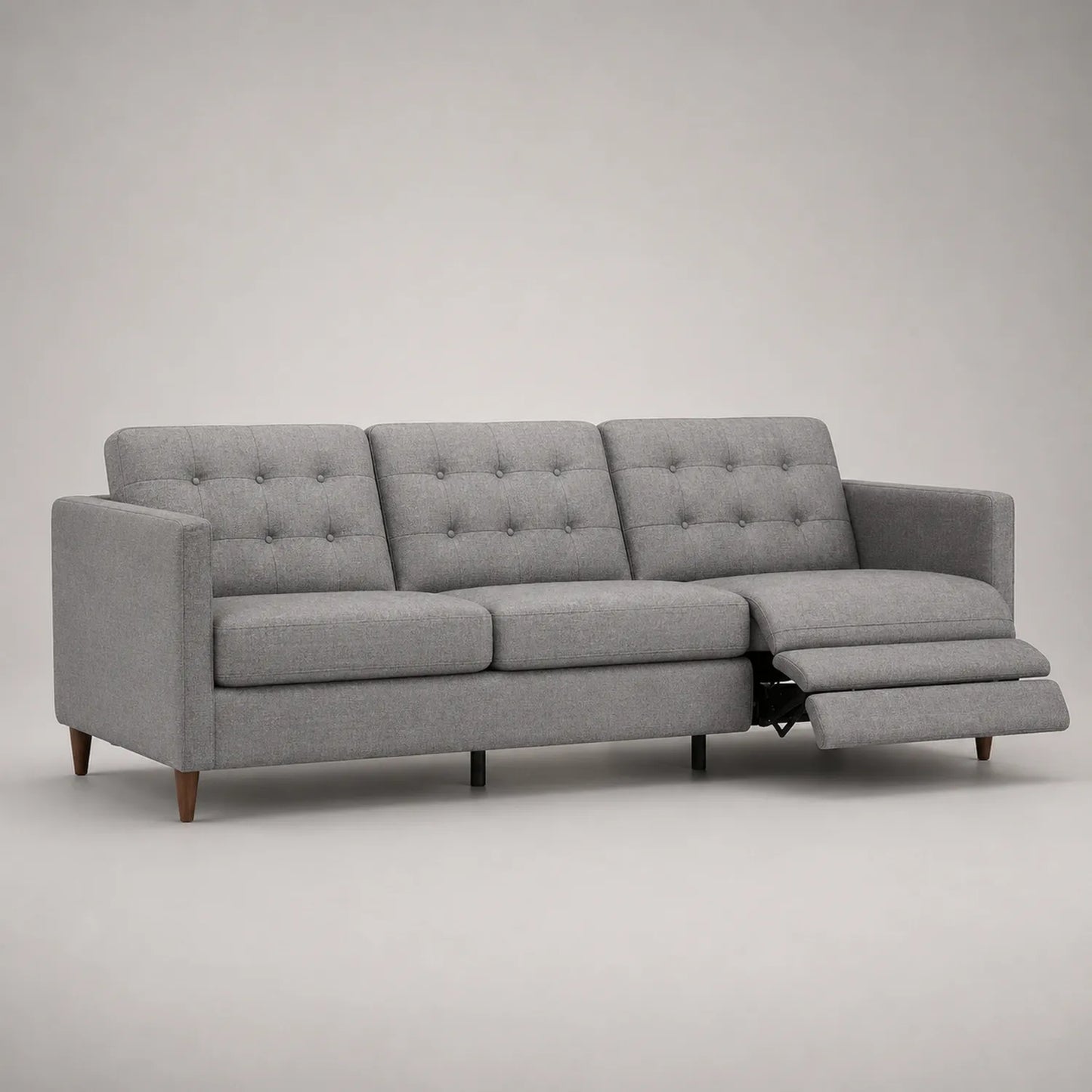 3-Sitzer Sofa mit Relaxfunktion Stoff Grau Holz 220cm