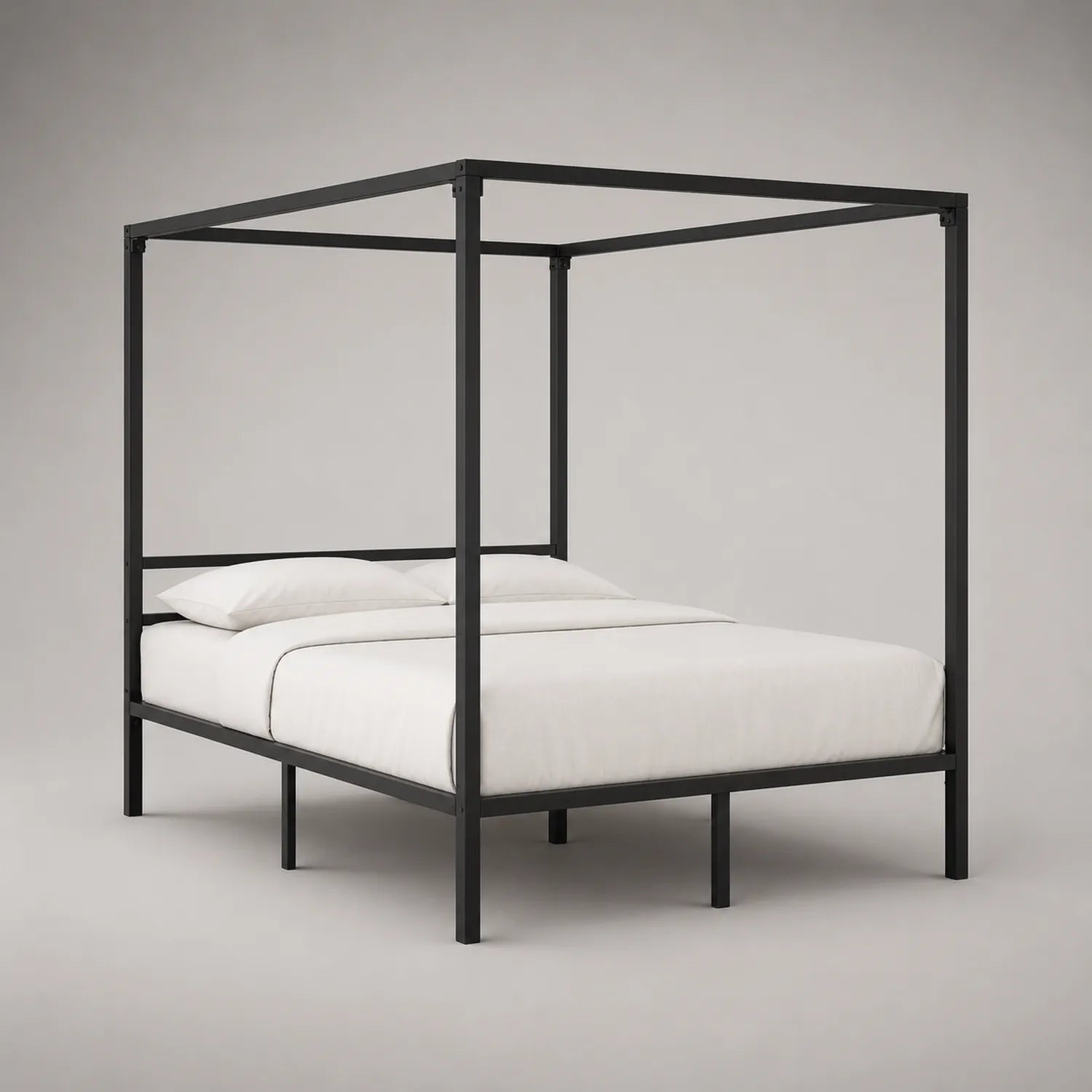 Schwarzes Metall Himmelbett 160x200 cm