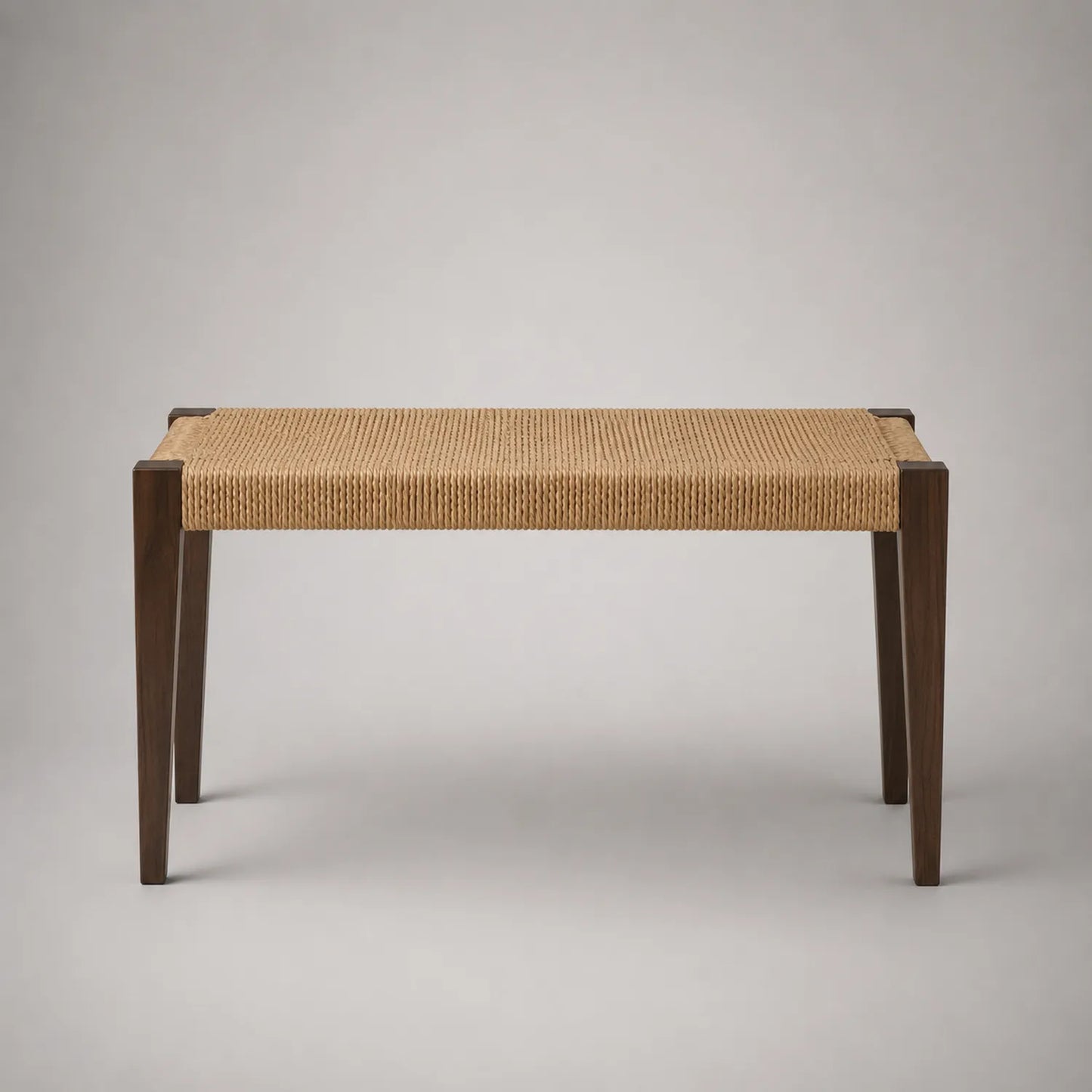 Bank aus Massivholz mit Papierkordel Sitzfläche 120x40x45cm