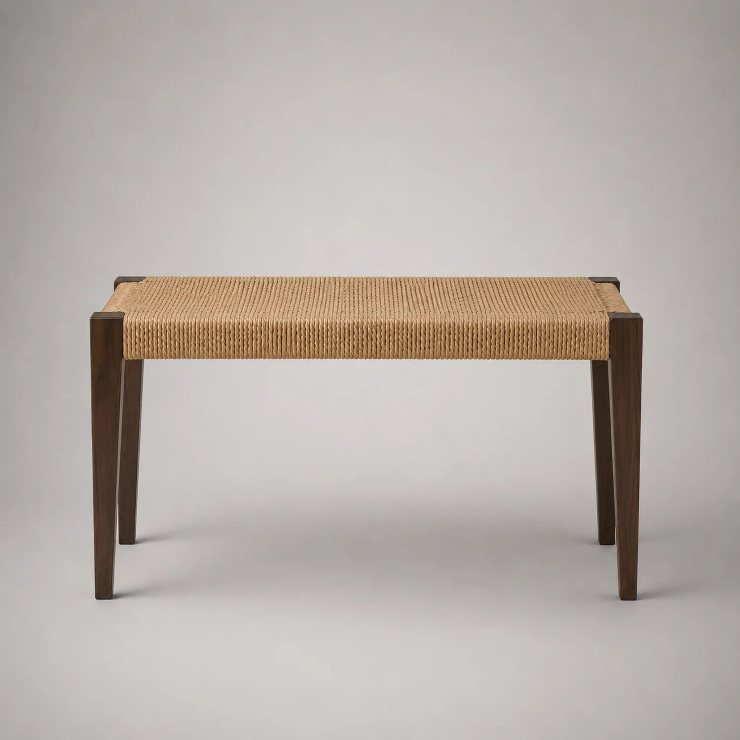 Bank aus Massivholz mit Papierkordel Sitzfläche 120x40x45cm