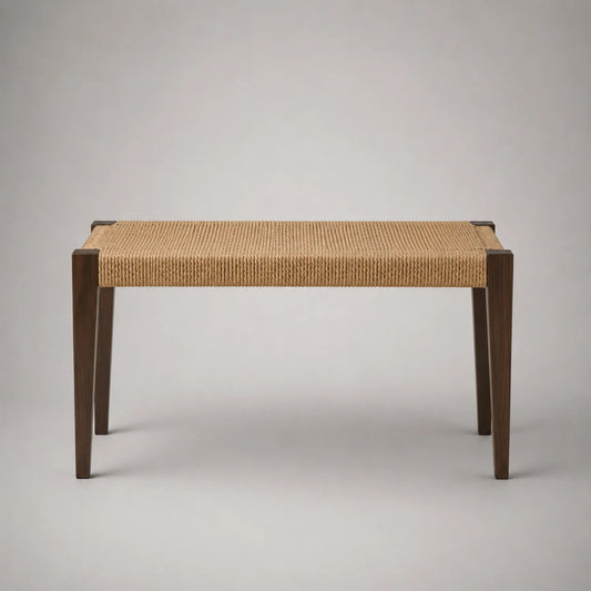 Bank aus Massivholz mit Papierkordel Sitzfläche 120x40x45cm