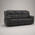 3-Sitzer Sofa aus Lederimitat Dunkelgrau mit Relaxfunktion