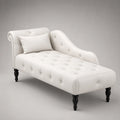 Chaiselongue Kunstleder Weiß mit Kissen