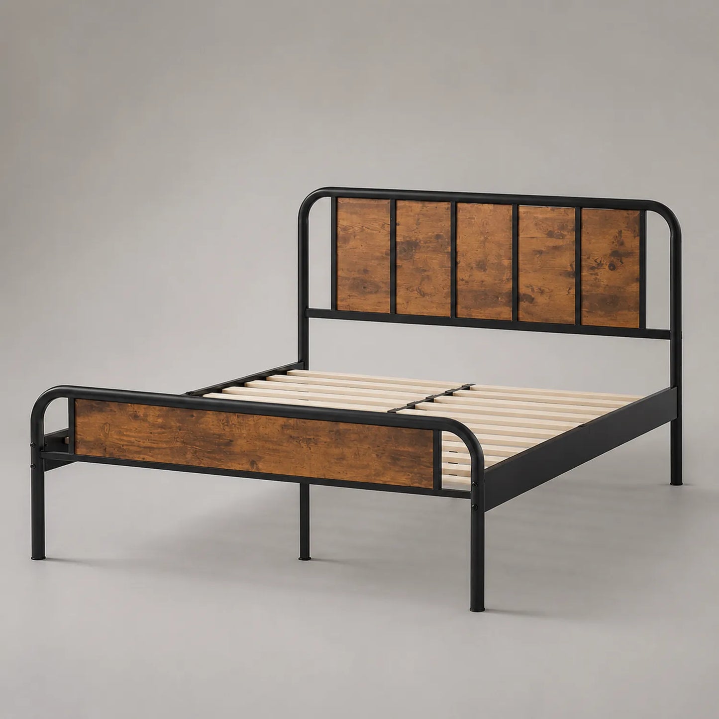 Metallbett mit Holzfurnier 200x140cm