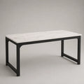 Esstisch mit Marmorimitatplatte und Metallgestell 180 x 90 x 75 cm