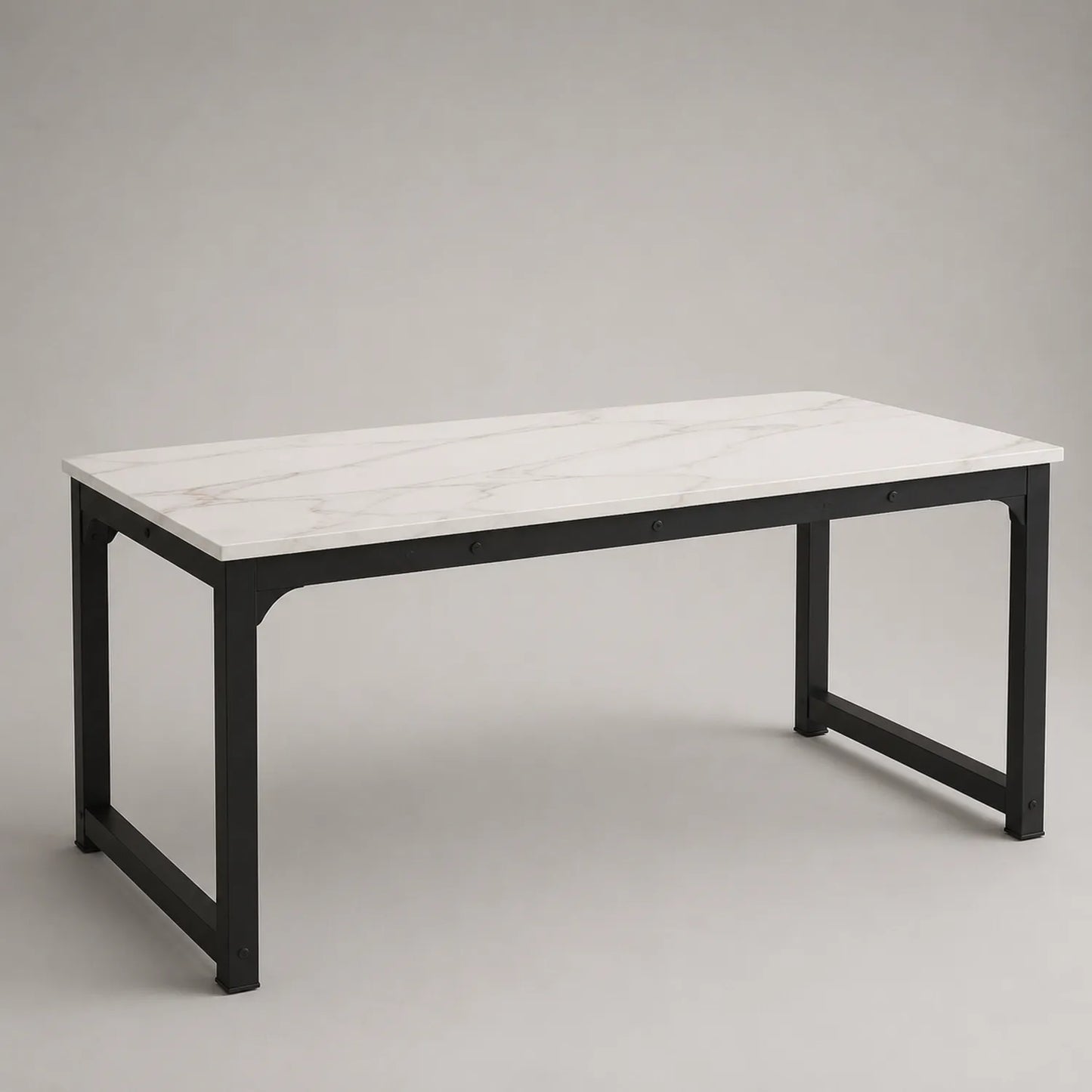Esstisch mit Marmorimitatplatte und Metallgestell 180 x 90 x 75 cm