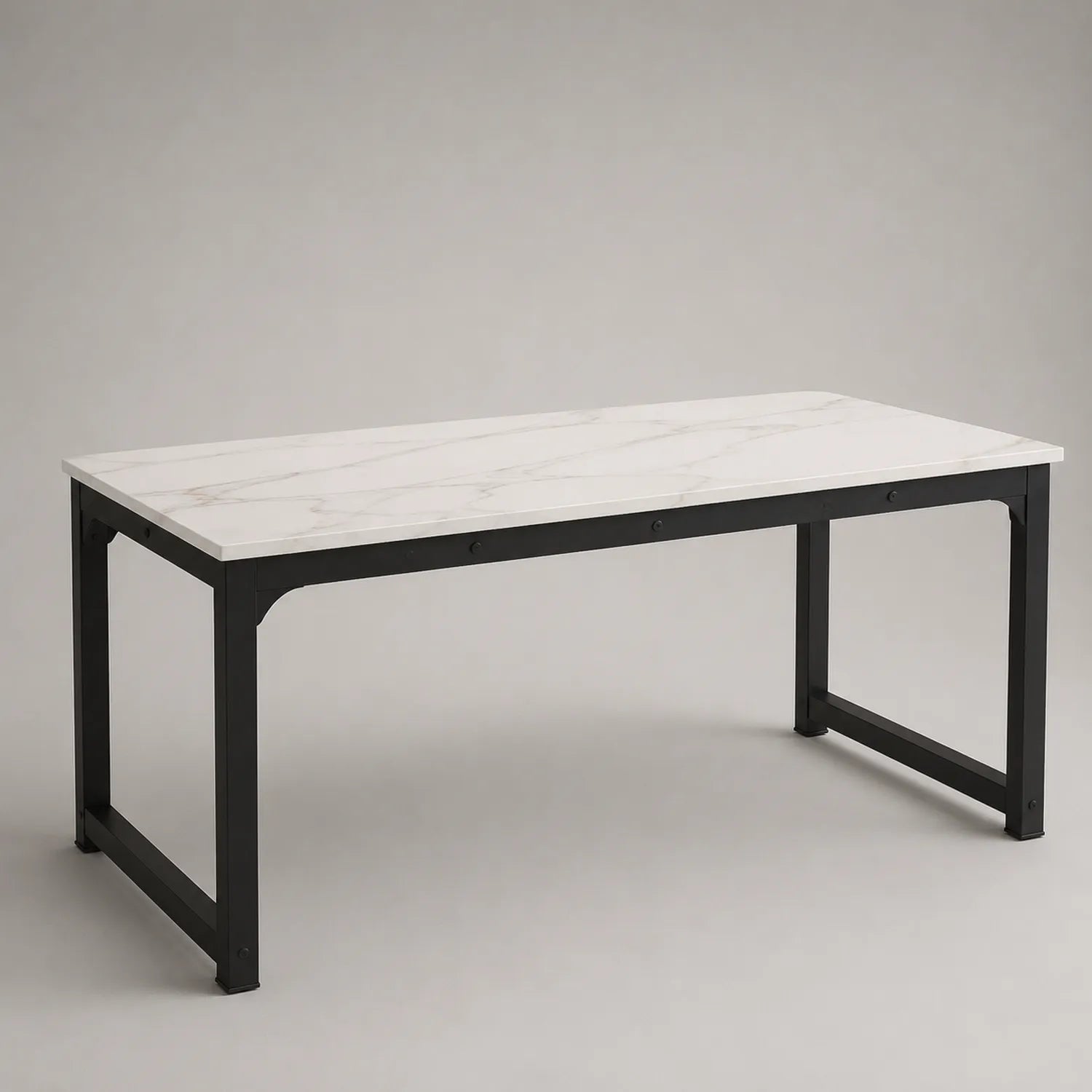 Esstisch mit Marmorimitatplatte und Metallgestell 180 x 90 x 75 cm