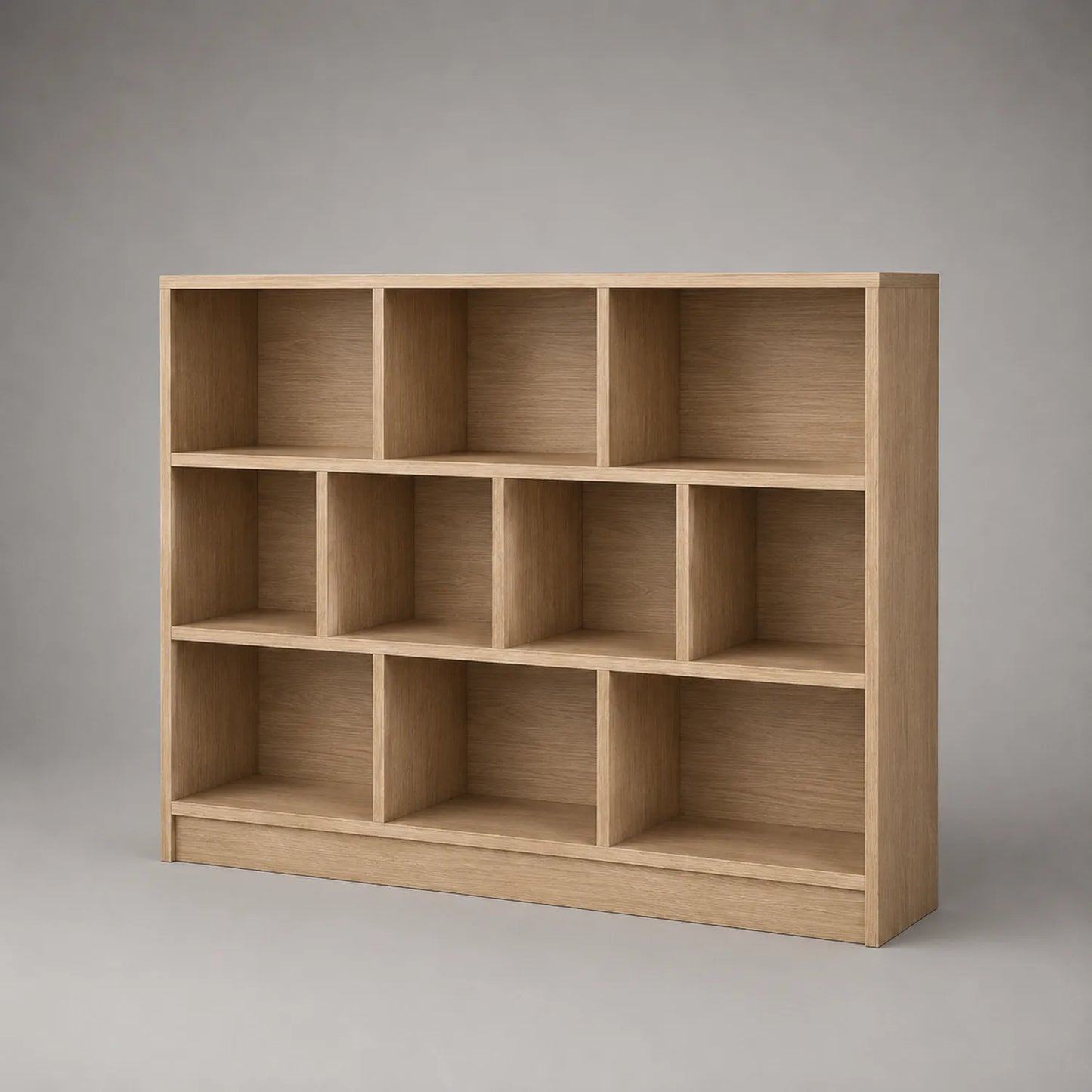 Holz Bücherregal mit 10 Fächern aus Eiche