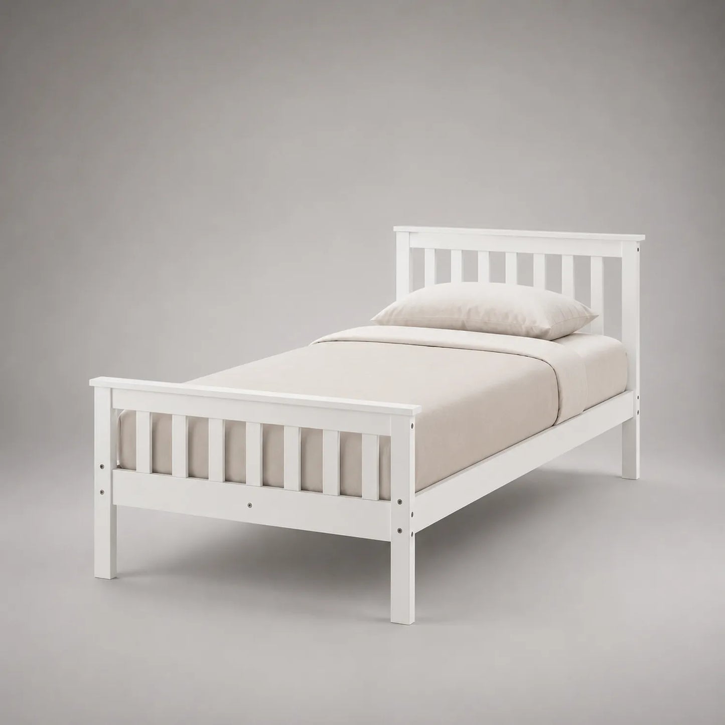 Holzbett Einzelbett Weiß 200x90 cm