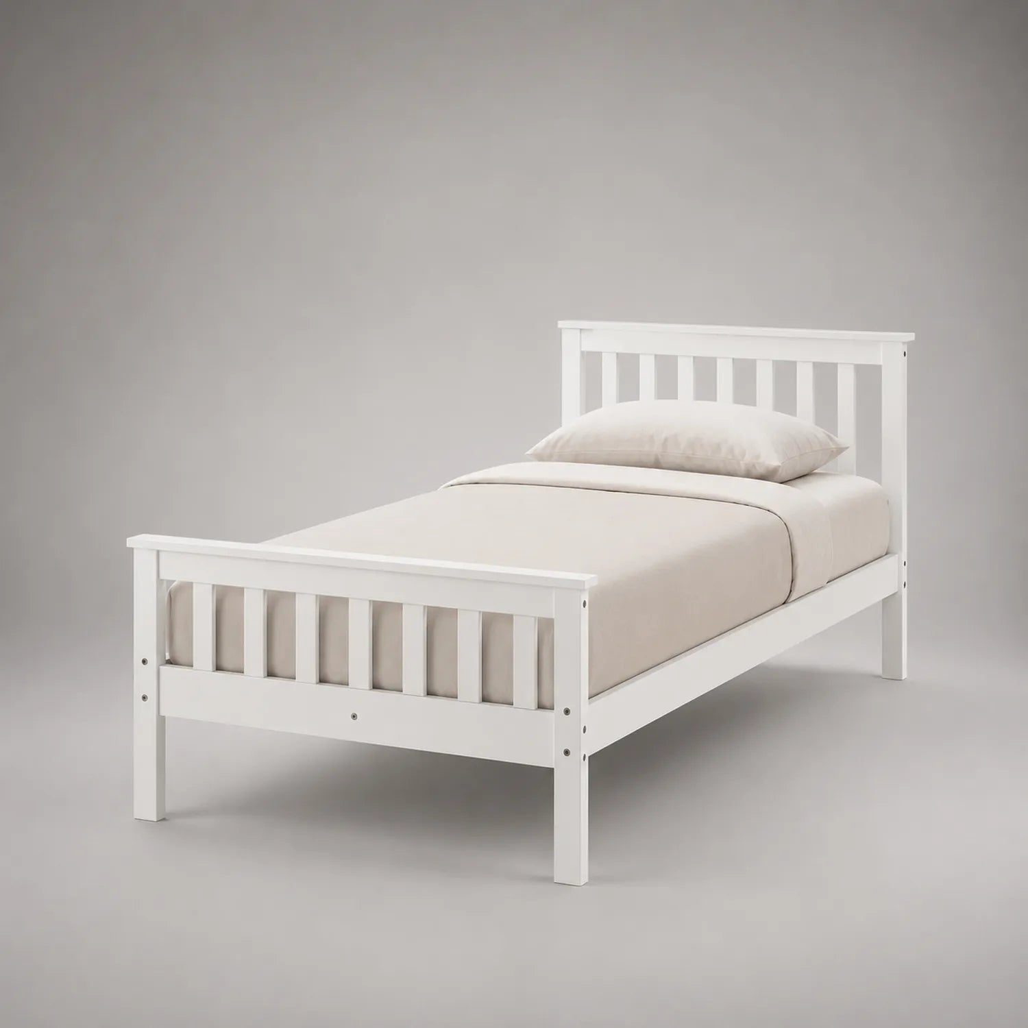 Holzbett Einzelbett Weiß 200x90 cm