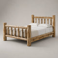 Holzbett aus massiver Kiefer 200x160 cm mit Matratze und Kissen