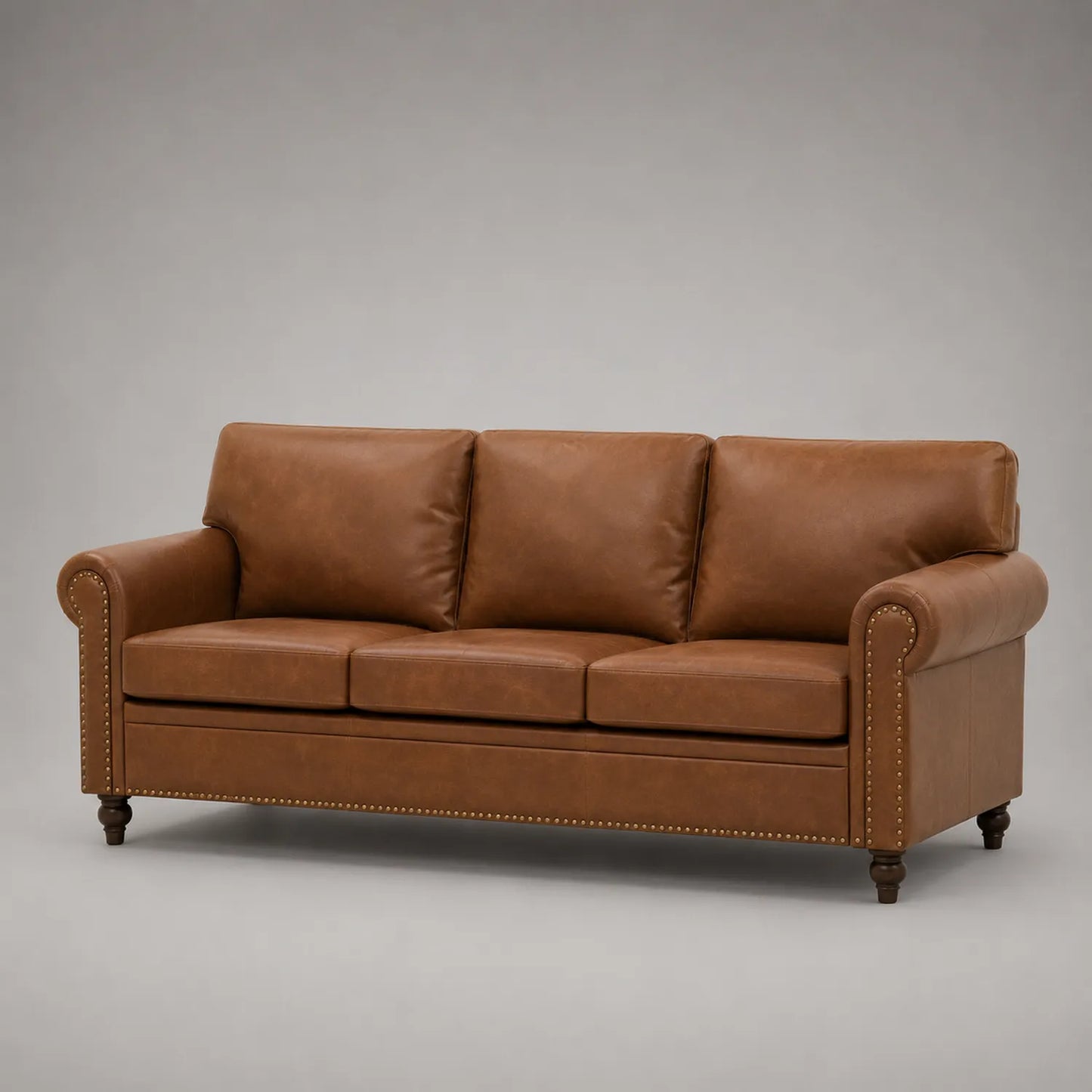 3-Sitzer Sofa Leder Braun 210 cm