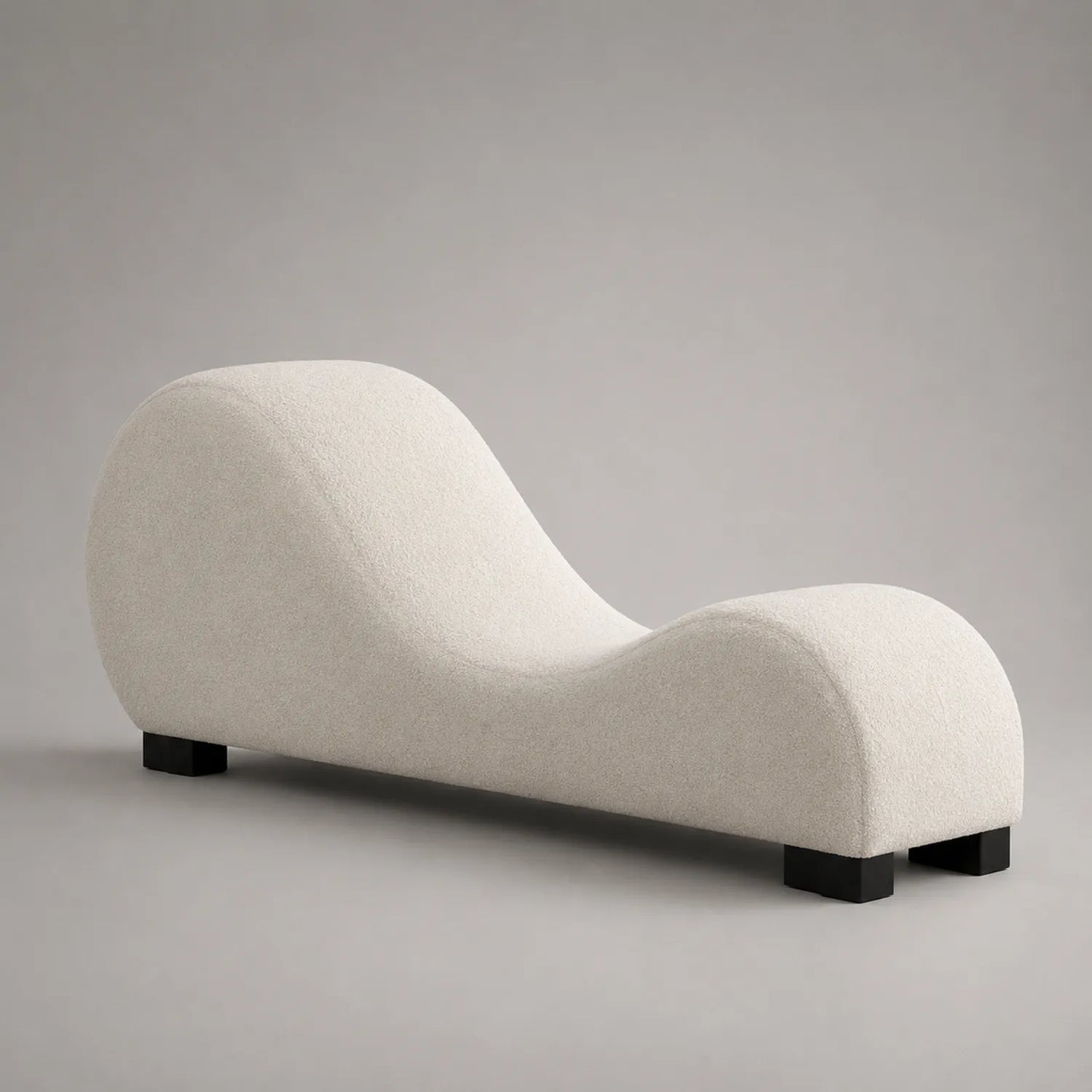 Chaiselongue cremeweiß Stoff Holz