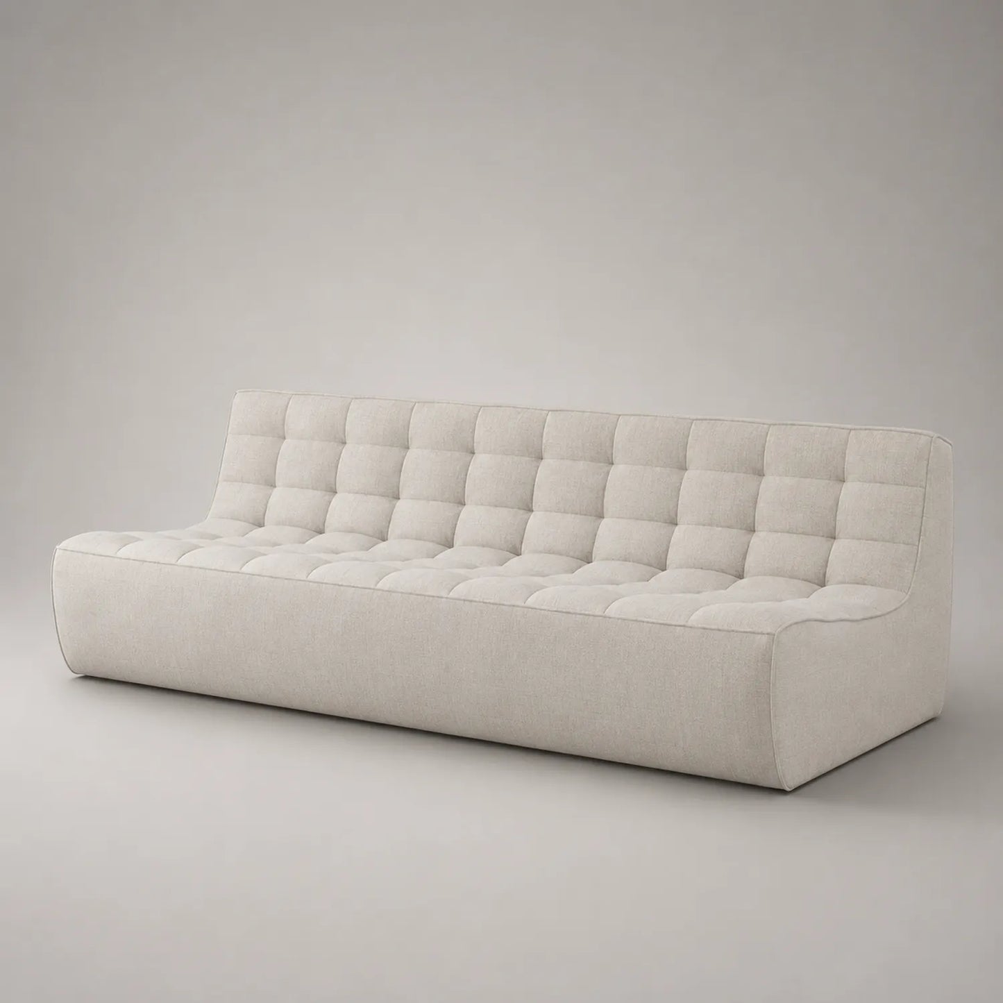 3-Sitzer Sofa aus Stoff mit gesteppter Oberfläche in Beige