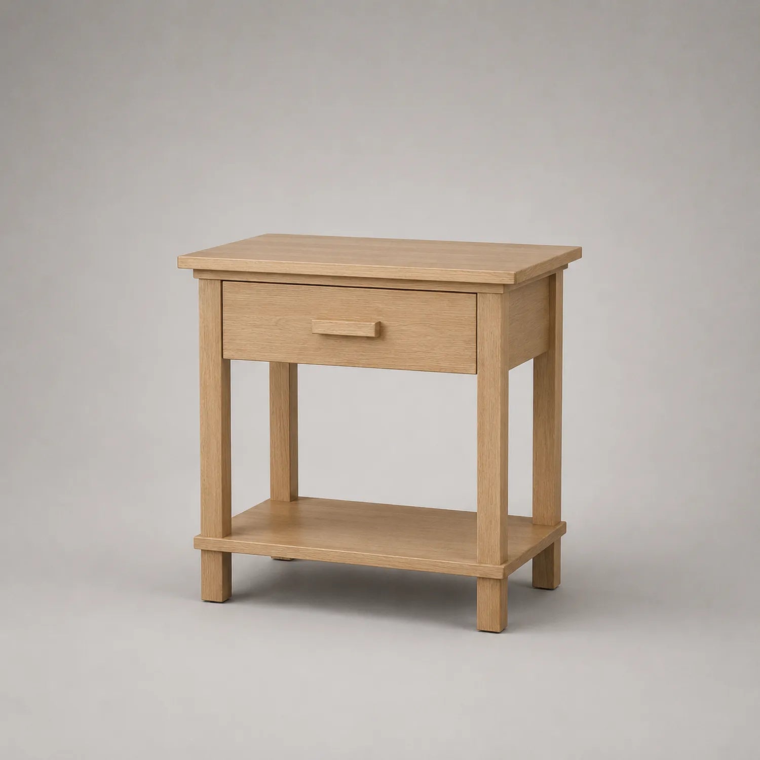 Nachttisch aus Eichenholz mit Schublade, 60x45x35cm