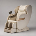 Massagesessel Leder Beige-Gold elektrisch verstellbar