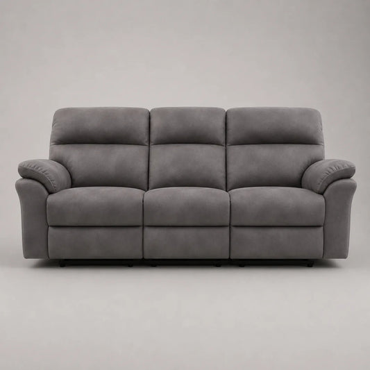 Dreisitzer-Sofa aus Mikrofaser in Grau