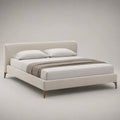 Textilbett Doppelbett 200x220 cm Creme Stahlfüße