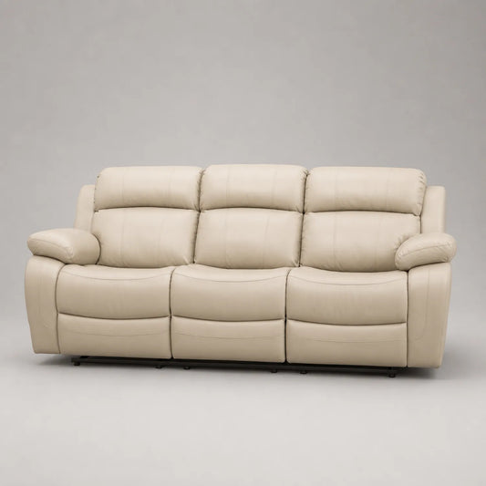 3-Sitzer Sofa Leder Beige 210cm