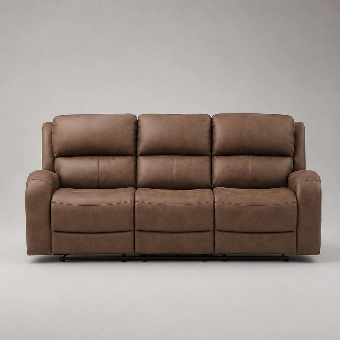 Dreisitzer Sofa mit Relaxfunktion Braun PU-Kunstleder