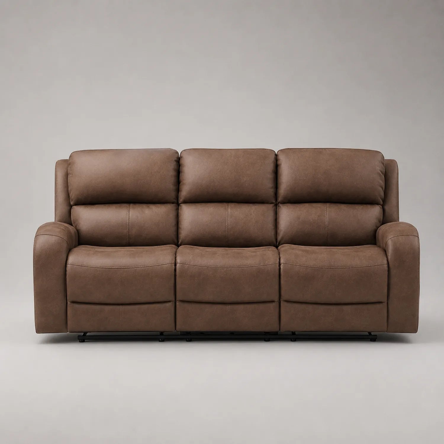 Dreisitzer Sofa mit Relaxfunktion Braun PU-Kunstleder