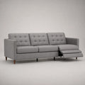 3-Sitzer Sofa mit Relaxfunktion Stoff Grau Holz 220cm