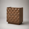 Nachttisch Holz 2 Schubladen geometrisches Muster Eiche 60x40x55 cm Braun